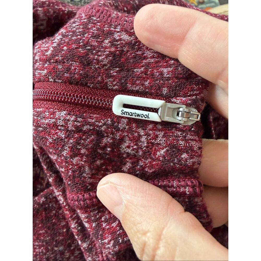 Smartwool Women's Classic Thermal Merino Base Layer 1/4 Zip Burgundy Medium - Picture 3 of 8